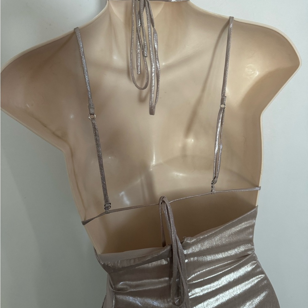 House of CB - Lucilla Mini Dress in “Shimmering Beige” - Picture 6 of 9